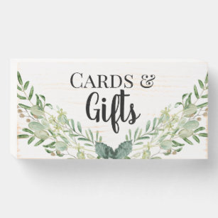 Cards & Gifts Table Sign Greenery Wedding Ceremony