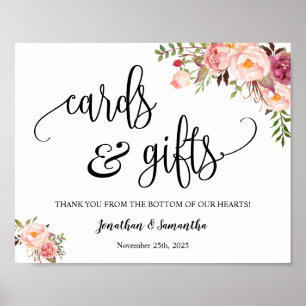 Cards & Gifts wedding reception boho pink sign