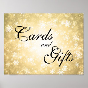 Cards & Gifts Wedding Sign Winter Wonderland Gold