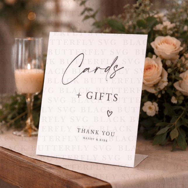 Cards & Gifts Wedding Table Sign Minimalist  (Cards & Gifts Wedding Sign)