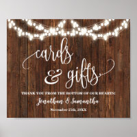 Cards & Gifts Western Wedding Reception Sign