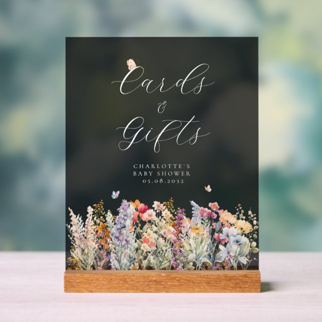 Cards & Gifts! Wildflower  Acrylic Sign (Neutral)