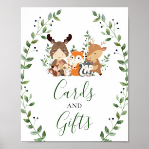 Cards & Gifts Woodland Animals Baby Shower Party Poster