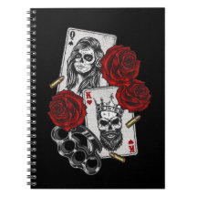 Cards , queen and the king skull effect