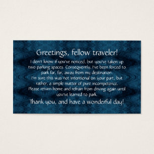 Cards to leave on others' windshields.