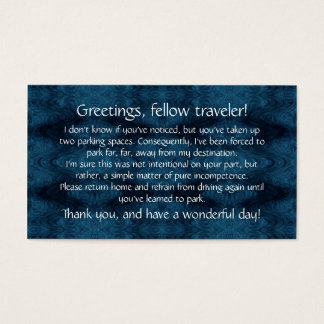 Cards to leave on others' windshields.