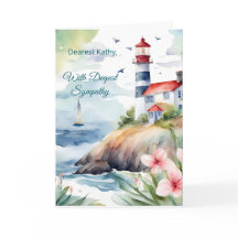 CARDWatercolor Lighthouse With Deepest Sympathy