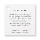 Care Card Tag with Logo or Branding