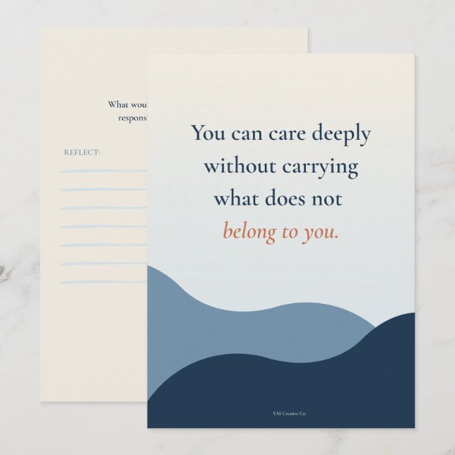 Care Deeply Without Carrying Invitation (Front/Back)