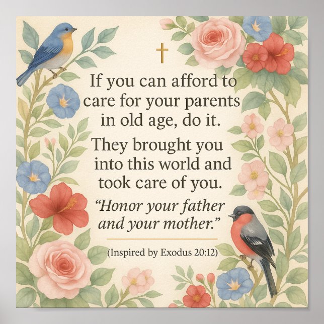 Care for Your Parents in Old Age Elders Poster (Front)