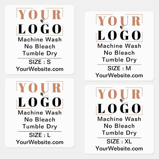 Care Instructions and Size Square White Garment (Group)