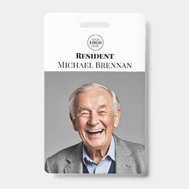 Care Nursing or Retirement Resident Photo ID  Badge (Front)