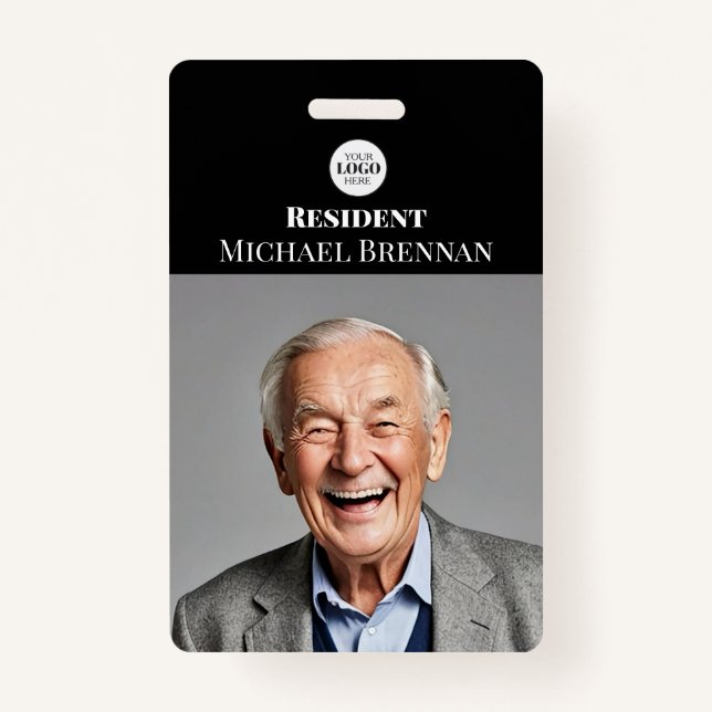 Care Nursing or Retirement Resident Photo ID  Badge (Front)