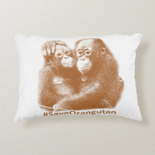 Care Orangutan Decorative Pillow