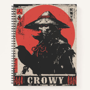 carecrow with Crow   Japanese-Inspired Folklore Notebook