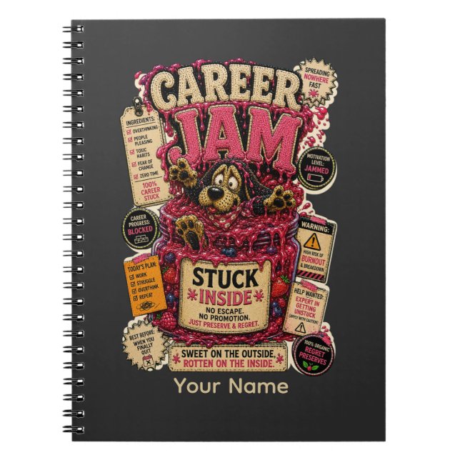 Career Jam Personalized Funny Office T-Shirt Notebook (Front)