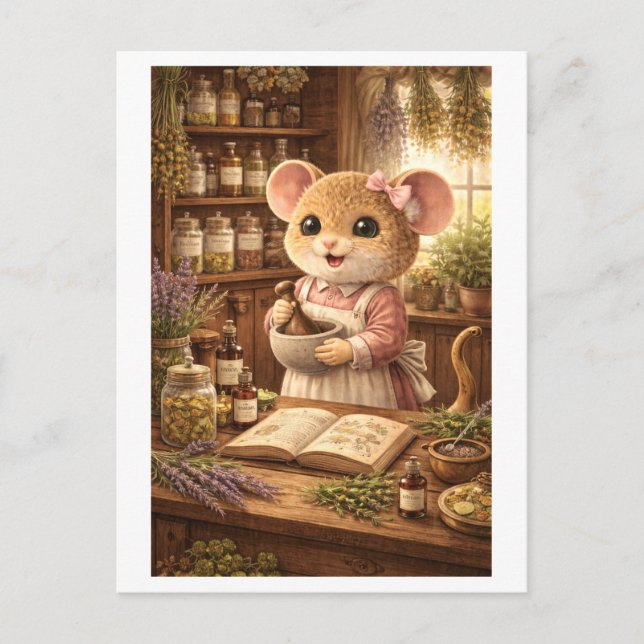 Career Mouse as Apothecary Postcard (Front)
