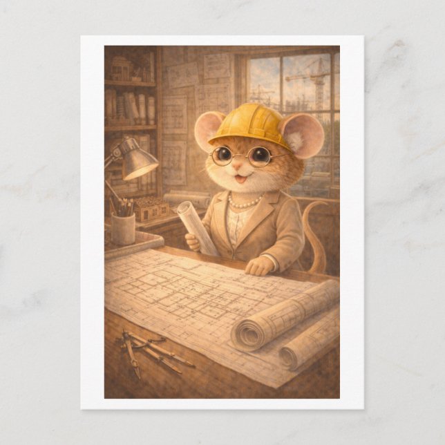 Career Mouse as Architect Postcard (Front)