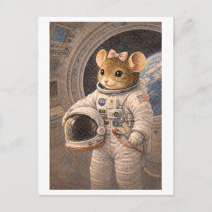 Career Mouse as Astronaut Postcard