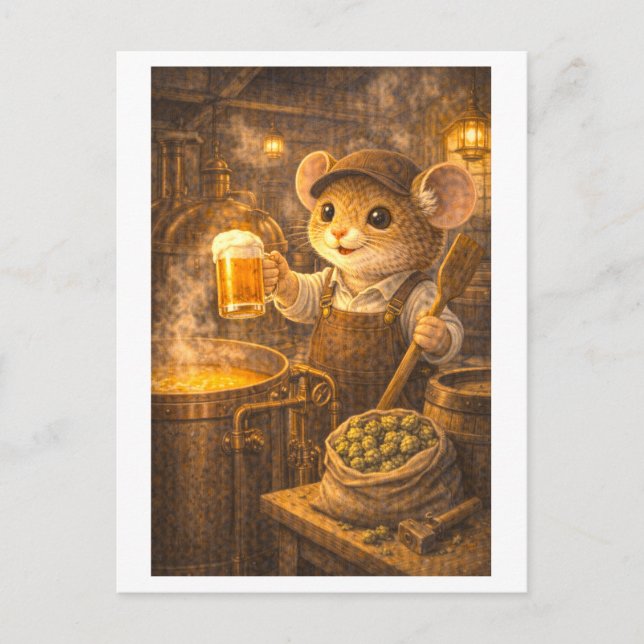 Career Mouse as Brewer Postcard (Front)