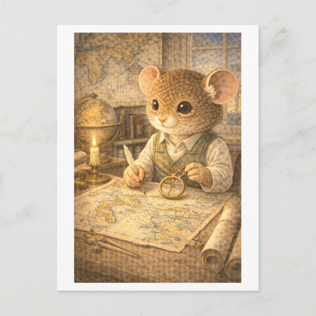 Career Mouse as Cartographer Postcard (Front)