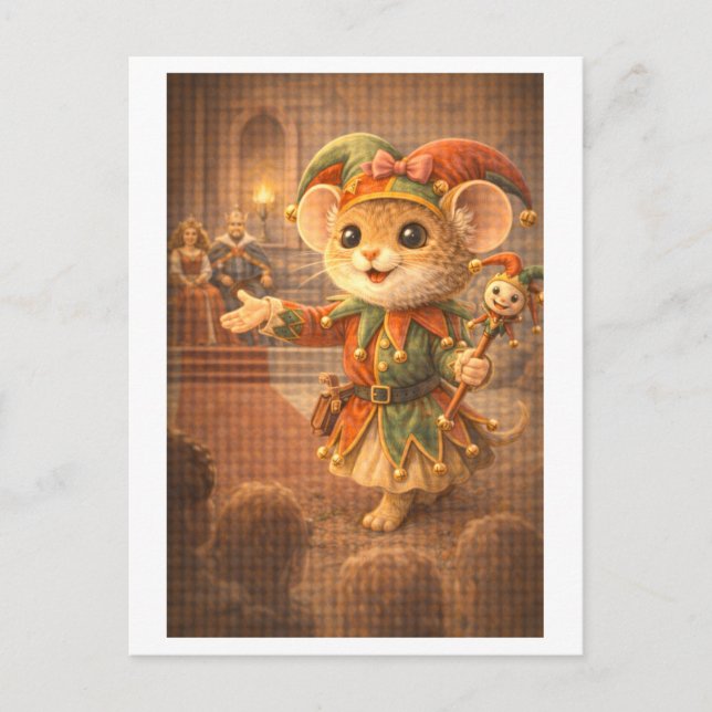 Career Mouse as Court Jester Postcard (Front)