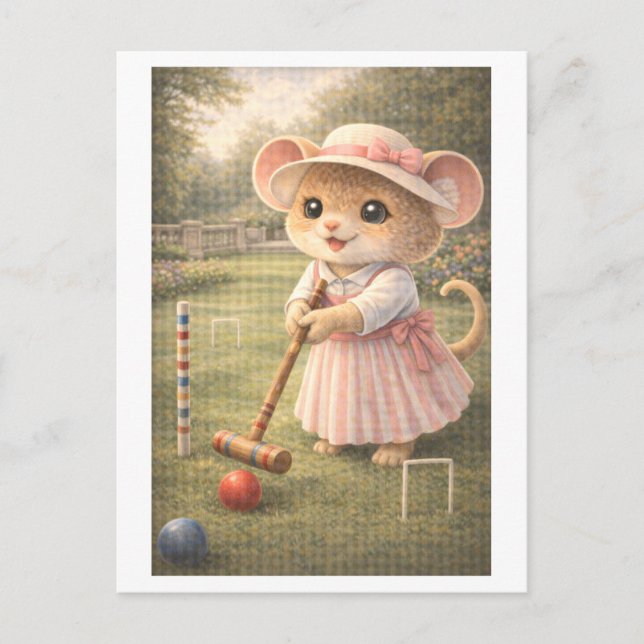 Career Mouse as Croquet Player Postcard (Front)