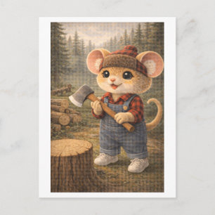 Career Mouse as Lumberjack Postcard