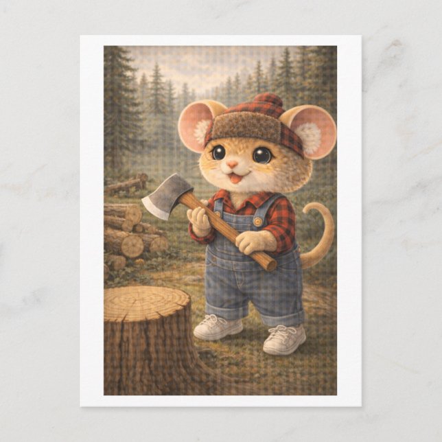 Career Mouse as Lumberjack Postcard (Front)