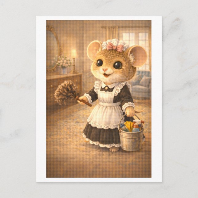 Career Mouse as Maid Postcard (Front)