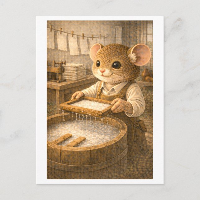 Career Mouse as Paper Maker Postcard (Front)