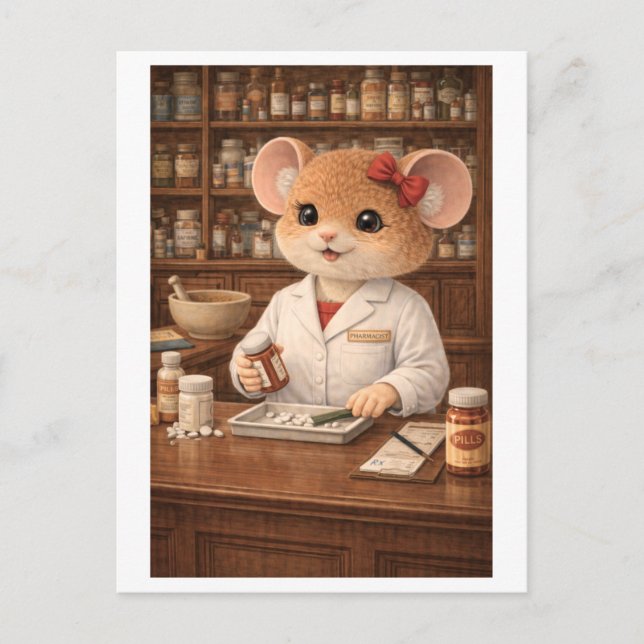 Career Mouse as Pharmacist Postcard (Front)