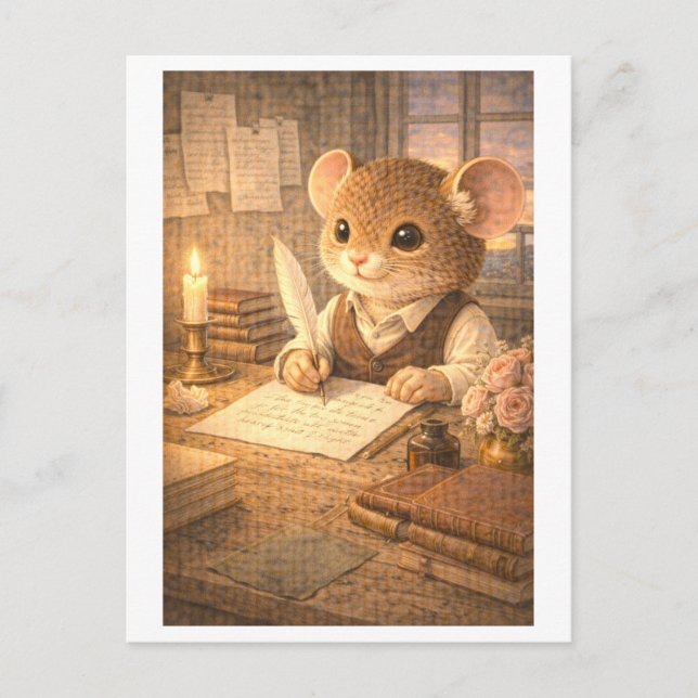Career Mouse as Poet Postcard (Front)