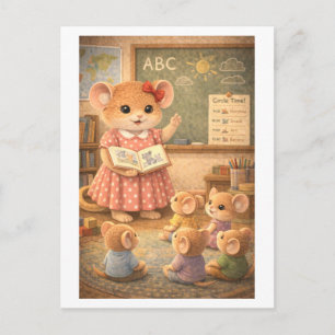 Career Mouse as Preschool Teacher Postcard