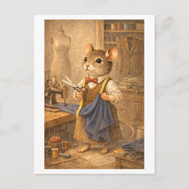 Career Mouse as Tailor Postcard (Front)