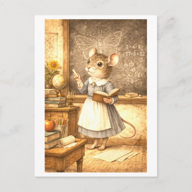 Career Mouse as Teacher Postcard (Front)