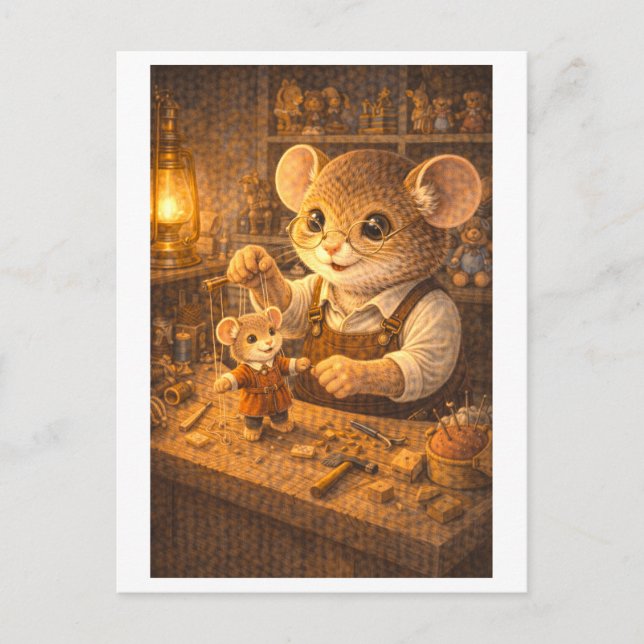 Career Mouse as Toy Maker Postcard (Front)