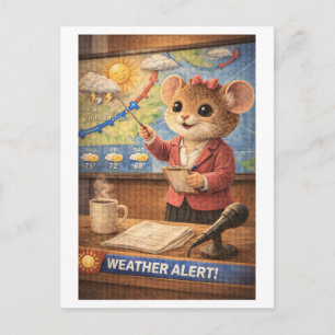 Career Mouse as Weather Forecaster Postcard