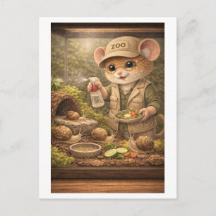 Career Mouse as Zookeeper Postcard