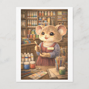 Career Mouse at Art Supply Store Postcard