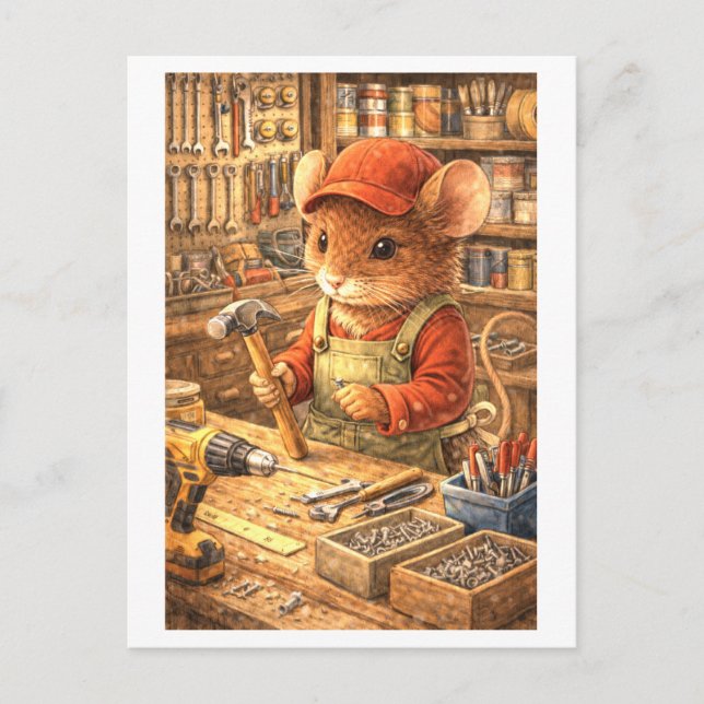 Career Mouse at Hardware Store Postcard (Front)