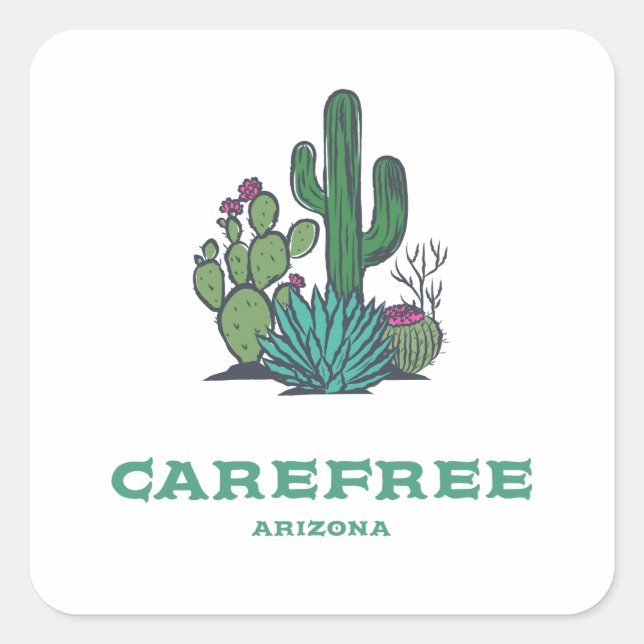 Carefree - Arizona Square Sticker (Front)