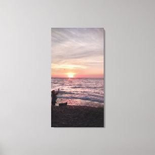 Carefree beach scene. canvas print