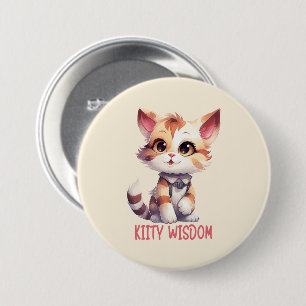 Carefree Cat Attitude – Playful Feline Design 3 Inch Round Button