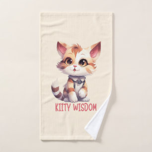 Carefree Cat Attitude – Playful Feline Design Bath Towel Set