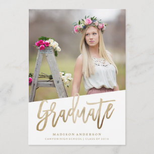 Carefree Faux Foil Graduation Invitation