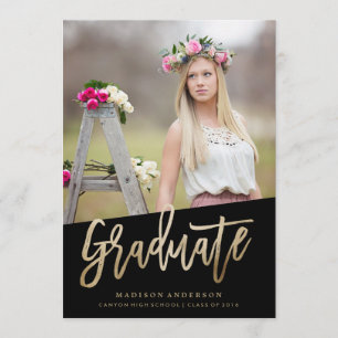 Carefree Faux Foil Graduation Invitation