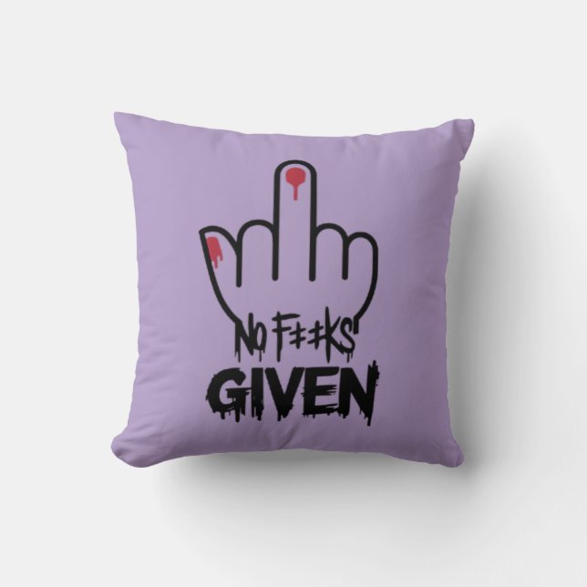 Carefree vibe - Minimalist Middle Finger Design Throw Pillow (Front)