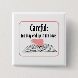 Careful! 2 Inch Square Button