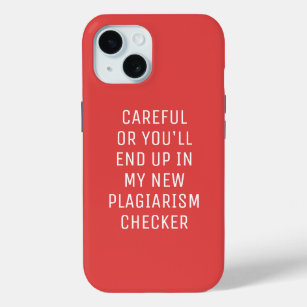 Careful Plagiarism Chequered Minimalist iPhone 15 Case